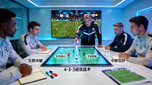 欧冠足球淘汰赛战术推演现场