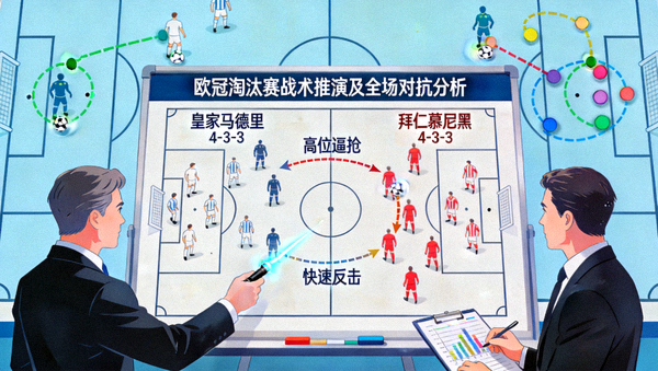 欧冠足球淘汰赛战术推演及全场对抗分析现场